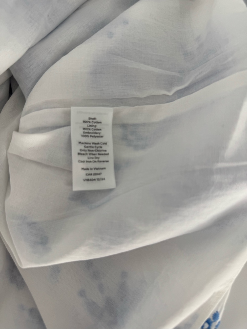 Talbots Women White Dress with Blue Floral Print Size 10P - Picture 13 of 13